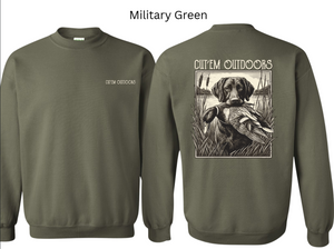 Military Green Bird Dog Crewneck