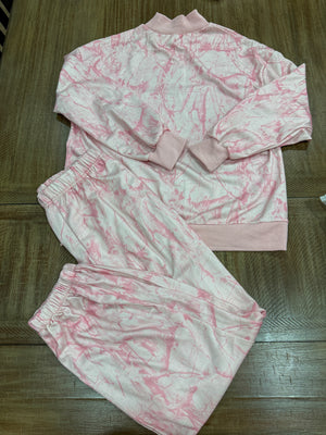 Pink Camo Mock Neck Sweatshirt & Jogger Set